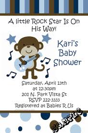 Monkey Rock Star Baby Shower Invitations