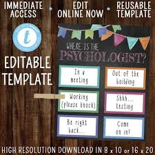 Editable Where Is The Psychologist Template Office Door Sign Office Door Signs Door Signs Office Supplies Design