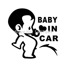Baby On Board Sign Black And White Lovely Funny Jdm Child Boys Baby In Car Sticker Car Decals Store Car Stickers Car Decals Car Cartoon
