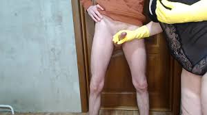 Gummihandschuhe Handjob