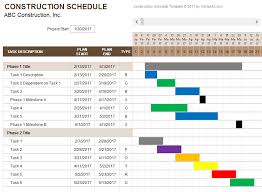 construction schedule template efficient construction bar