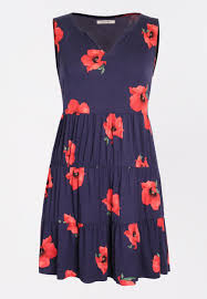 Blue Floral Tiered Babydoll Dress Maurices