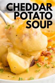 Potato Cheddar Soup In 2020 Potato Cheese Soups Cheese Soup Potato Cheddar Soup