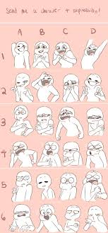 Drawing techniques drawing tips drawing reference drawing ideas drawing style drawing lessons anime character drawing manga drawing drawing pixiv expression meme with anna by houdidoo on deviantart. Character Expression Meme By Iliekskittlez Drawing Face Expressions Drawing Expressions Face Expressions