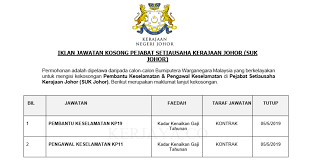 Jawatan kosong terengganu sales representative 03 january 2019 position : Jawatan Kosong Terkini Pejabat Setiausaha Kerajaan Johor Pembantu Keselamatan Pengawal Keselamatan Kerja Kosong Kerajaan Swasta