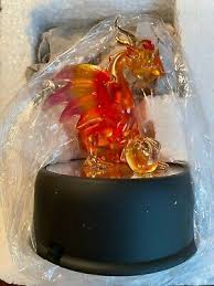 Spun Glass Color Changing Illuminated Dragon Music Box