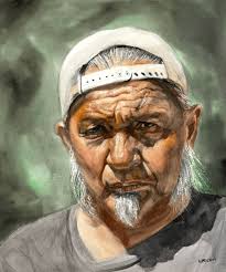 Watercolor Portrait of Steve: First Attempt and Final