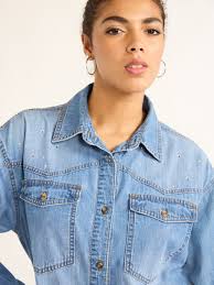 Sofia Jeans Women's Sofia Oversized Boyfriend Shirt with Long Sleeves,  Sizes XS-XXXL