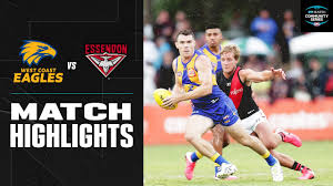 Collingwood vs geelong brisbane vs greater western sydney st kilda vs north melbourne gold coast vs hawthorn west coast vs essendon richmond vs adelaide sydney vs carlton port adelaide vs fremantle. Bombers Hold On In Tough Conditions West Coast V Essendon Marsh Community Series 2020 Afl Youtube