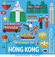 Flat Design Hong Kong Landmarks And Icons Vector Hong Kong Hong Kong Art Kong