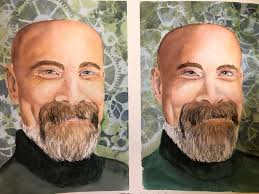 Been taking a hair painting class. I painted these portraits using two  different styles for hair.