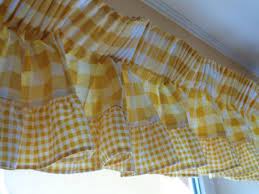 H10 X W140 Vintage Curtain Valance Mustard Yellow White Gingham Valance With Frill Cotton Blend Valance Kitchen Curtain Vintage Kitchen Curtains Vintage Curtains Gingham Curtains