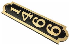 Vertical house number plaque with mid century modern font the. Address Plaque Solid Brass Vertical Palmer House Sign Bold Font Contemporary House Numbers By K Castings Houzz