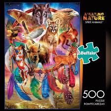 Amazing Nature Spirit Animals 500 Piece Jigsaw Puzzle Iamapuzzler Jigsawpuzzle Buffalogames Animal Puzzle Spirit Animal Nature Spirits Amazing Nature