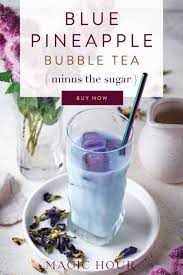 Blue Pineapple Mystic Bubble Tea In 2021 Bubble Tea Sugar Free Desserts Sugar Free