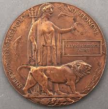 WWI "She died" memorial plaque, Lilian Florence Harper, workman's number 11  and