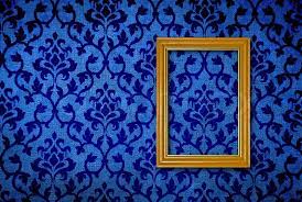 Feel free to download, share. Gold Frame On A Vintage Blue Wall Stock Image Colourbox