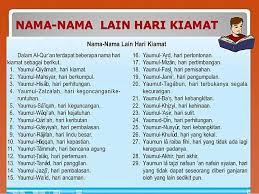 Tanda tanda besar kiamat bersama ustaz wadi annuar ayub. Sebutkan Nama Nama Lain Hari Kiamat Brainly Co Id