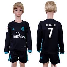 Show your support for los blancos with an authentic replica real madrid jersey. 2017 18 Real Madrid 7 Ronaldo Away Youth Long Sleeve Soccer Jersey