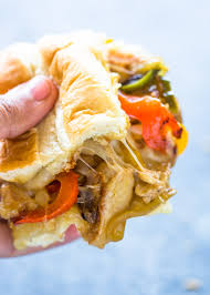 Throw on the cheese slices. Cheesy Chicken Cheesesteak Sandwiches Gimme Delicious