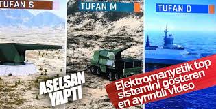 Testler sırasından bugüne kadarki en hızlı. Aselsan Dan Elektromanyetik Top Sistemi Tufan