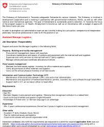 Services process from initial contact to signature of engagement letter and commencement of work. Free 9 Logistics Assistant Job Description Samples In Ms Word Pdf