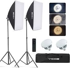 Amazon Com Yicoe Softbox Lighting Kit Photography Photo Studio Equipment Continuous Lighting System With 5700k Energy Saving Light Bulb For Portraits Fashion Advertising Photo Shooting Youtube Video Camera Photo