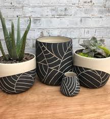 This Wheel Thrown Ceramic Planter Is Made By Jennifer Spring Ceramics A Seattle Based Modern Ceramics A Handmade Planter Painted Pots Diy Handmade Planter Pot