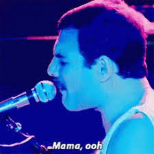 Is this the real life is this just fantasy caught in a mama, just killed a man, put a gun against his head, pulled my trigger, now he's dead. Queen Freddie Mercury Gif Queen Freddiemercury Mama Discover Share Gifs