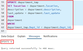 De acuerdo a tus comentarios, lo que necesitas hacer en sql server es: Postgresql Update Javatpoint