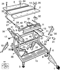 It is a folding table for portability, but when expanded stands about 3 feet (1 m) tall. Black Decker Wm425 Workmate 425 Type 6 Parts And Accessories At Partswarehouse