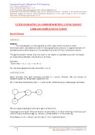 To use the default 'ascii' ordering, . Pdf Lexicographical Order Sorting Using Boost Library Implementation Jayant Kumar Academia Edu