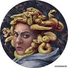 Month of Fear — Lucas Durham “Medusa” 4.25″x4.24 Oil