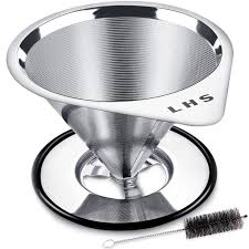 Making coffee is a technique humans have perfected over the years. Amazon Com Pour Over Coffee Dripper Stainless Steel Lhs Slow Drip Coffee Filter Metal Cone Paperless Reusable Single Cup Coffee Maker 1 2 Cup With Non Slip Cup Stand And Cleaning Brush Kitchen Dining
