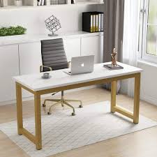 Some popular product styles within white desks are modern, cottage and farmhouse. Amazon Com 55 Large Computer Desk Modern Simple Style Study Writing Desk Study Table Laptop Table For Home Office 63 X23 6 White Gold Office Products