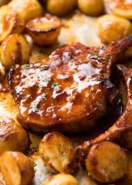 Rub them with a few pantry staple spices and pop them into the oven for 18 minutes and dinner will be ready! Oven Baked Pork Chops With Potatoes Recipetin Eats