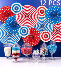 Approximately noon at bomb island: Buy Moon Boat Fourth Of July Patriotic Decorations Red White Blue Hanging Paper Fans 4th Party Favors Online At Low Prices In India Amazon In