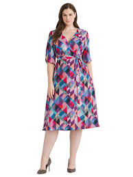 Geo Print Emory Faux Wrap Dress