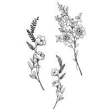 Small Flowers Pack Temporary Tattoo Flower Fake Tattoos Artwear Tattoo Artwear Tattoo