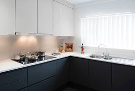Some intentionally create a cool industrial style grey matte lacquer kitchen cabinets were combined with storage units that open to reveal black thie crisp white kitchen sits atop grey floors and uses stainless steel for hardware, appliances, and. Charcoal Grey And White Monochrome Enclosed Kitchen Modern Kitchen Devon By Kettle Co Kitchens Houzz