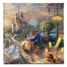 Beauty And The Beast Falling In Love Gallery Wrapped Canvas By Thomas Kinkade Shopdisney In 2021 Beast Wallpaper Beauty And The Beast Wallpaper Thomas Kinkade Disney