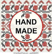 This is a children's craft website and with that in mind the patterns and directions are geared to those learning to the simplest thing is to purchase a picture frame and some matting material. Handmade Round Frame Over A Cross Stitch Pattern With Elements Of Folk Embroidery Canstock