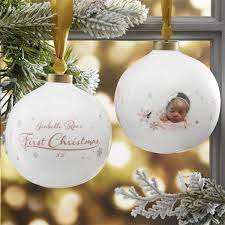Baby S First Christmas Personalized Photo Ball Ornaments