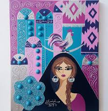من لوحاتي بغداديات maysaa mohammad al saray ميساء محمد السراي المتحف الحضاري المتجول african art paintings islamic art calligraphy abstract art painting