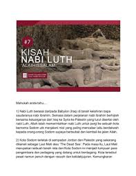 Maka allah mengeluarkannya dari negerinya dengan selamat, dan membinasakan mereka di bumi mereka dalam keadaan hina. 7 25 Nabi Luth Alaihissalam Flip Ebook Pages 1 4 Anyflip Anyflip