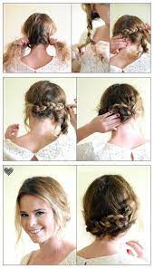 Easy Braided Up Do Hairstyle Hairstyles Tutorial Hair Lengths Hairstyle Hair Styles
