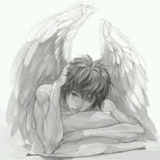 Anime Angel With Black And White Wings Anime Boy With Black Hair And Angel Wings Anime Angel Anime Guys Hot Anime Guys