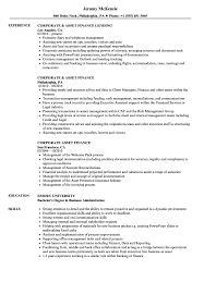 11,965 open jobs for asset management analyst. Corporate Asset Finance Resume Samples Velvet Jobs