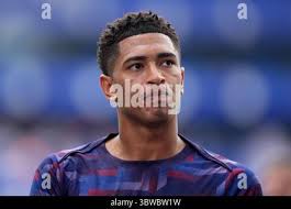 Real Madrid midfielder Jude Bellingham (5) celebrates with defender Antonio  Rüdiger (22) and forward Vinícius Júnior (7) during the Soccer Champions T  Stock Photo