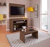Conjunto Painel para Tv com Rack e Mesa de Centro Cristal Artely